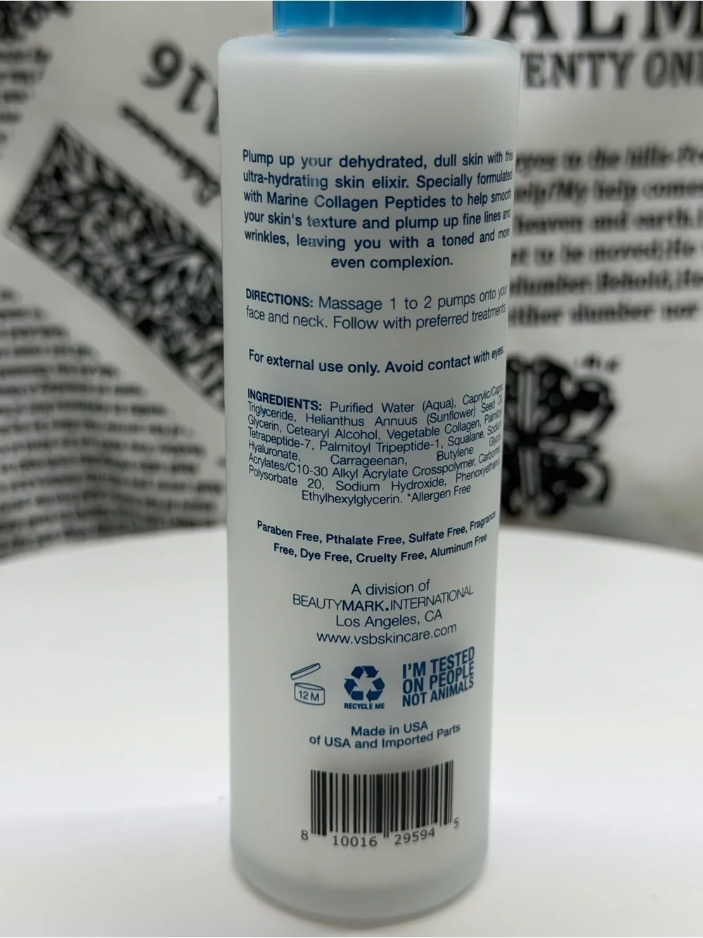 Derma Roller with Blue Plumping Facial Elixir